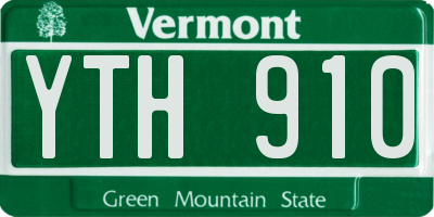 VT license plate YTH910