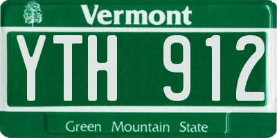 VT license plate YTH912