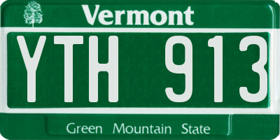 VT license plate YTH913