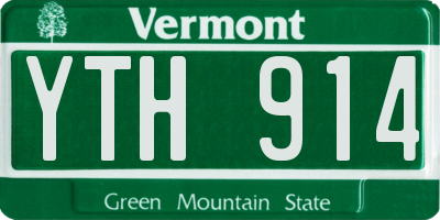 VT license plate YTH914