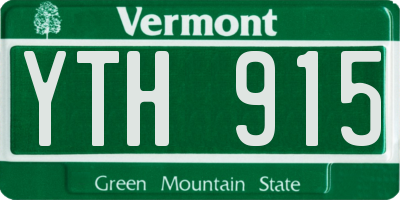 VT license plate YTH915