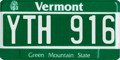 VT license plate YTH916