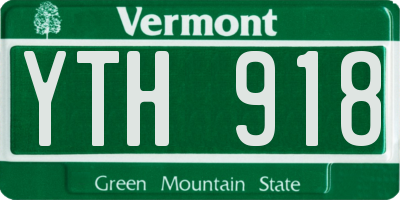 VT license plate YTH918