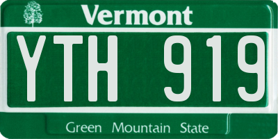 VT license plate YTH919