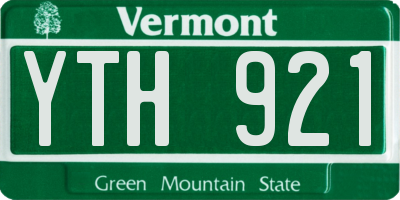 VT license plate YTH921