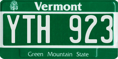 VT license plate YTH923