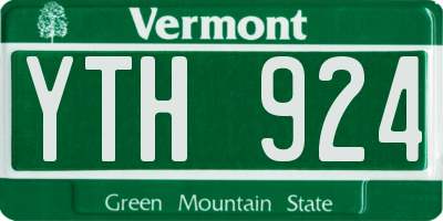 VT license plate YTH924