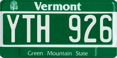 VT license plate YTH926