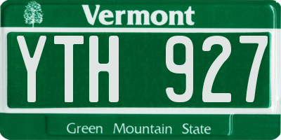 VT license plate YTH927