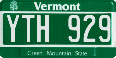 VT license plate YTH929