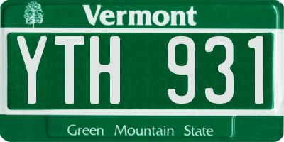 VT license plate YTH931