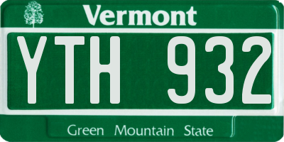 VT license plate YTH932