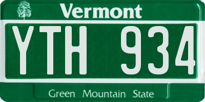 VT license plate YTH934