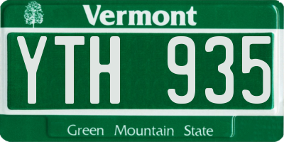 VT license plate YTH935
