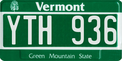 VT license plate YTH936