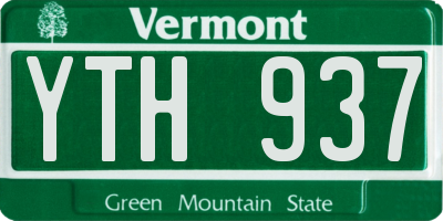 VT license plate YTH937