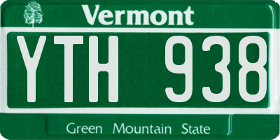 VT license plate YTH938