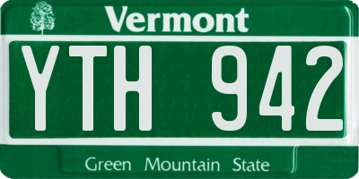 VT license plate YTH942
