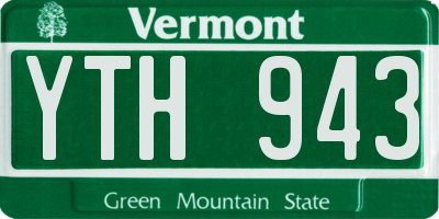 VT license plate YTH943