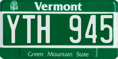 VT license plate YTH945