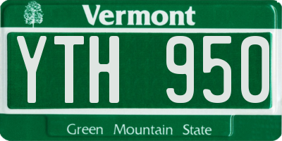 VT license plate YTH950