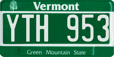 VT license plate YTH953