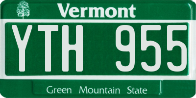 VT license plate YTH955