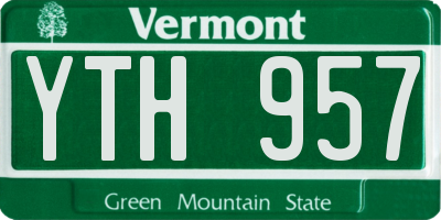VT license plate YTH957