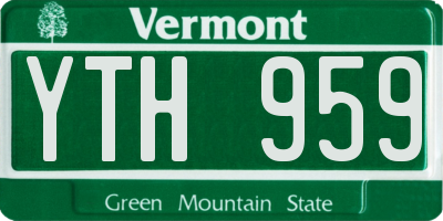 VT license plate YTH959