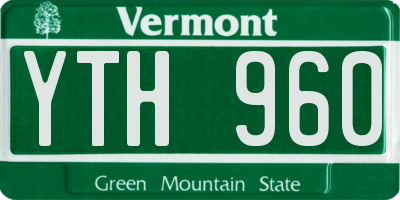 VT license plate YTH960