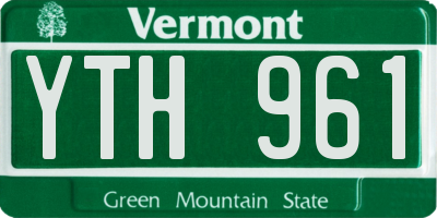 VT license plate YTH961