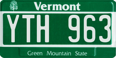 VT license plate YTH963