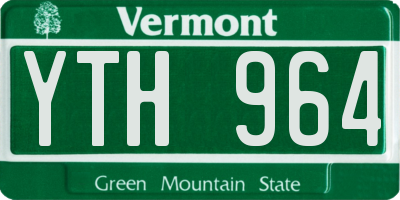 VT license plate YTH964