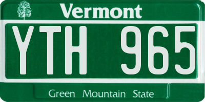 VT license plate YTH965