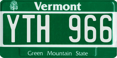 VT license plate YTH966