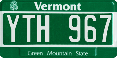 VT license plate YTH967