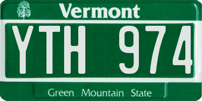 VT license plate YTH974