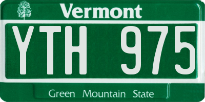VT license plate YTH975