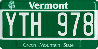 VT license plate YTH978