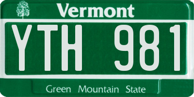 VT license plate YTH981