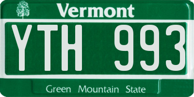 VT license plate YTH993