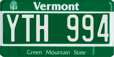 VT license plate YTH994
