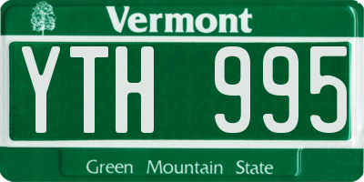 VT license plate YTH995