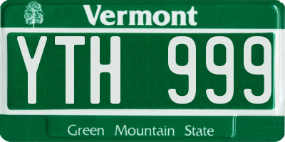 VT license plate YTH999