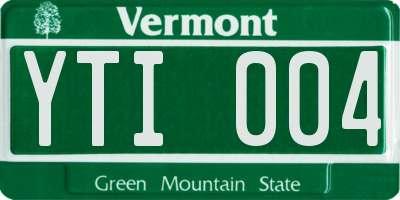 VT license plate YTI004
