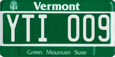VT license plate YTI009
