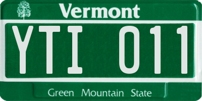 VT license plate YTI011