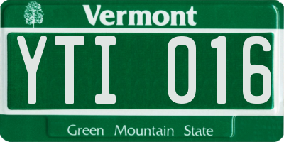 VT license plate YTI016
