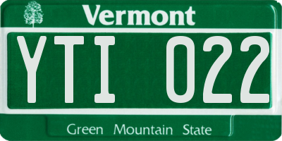 VT license plate YTI022