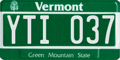 VT license plate YTI037